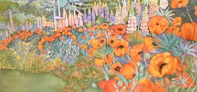 Poppy Border by Lillian Delevoryas